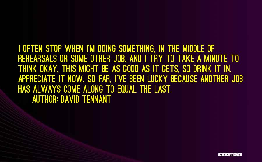 David Tennant Quotes: I Often Stop When I'm Doing Something, In The Middle Of Rehearsals Or Some Other Job, And I Try To