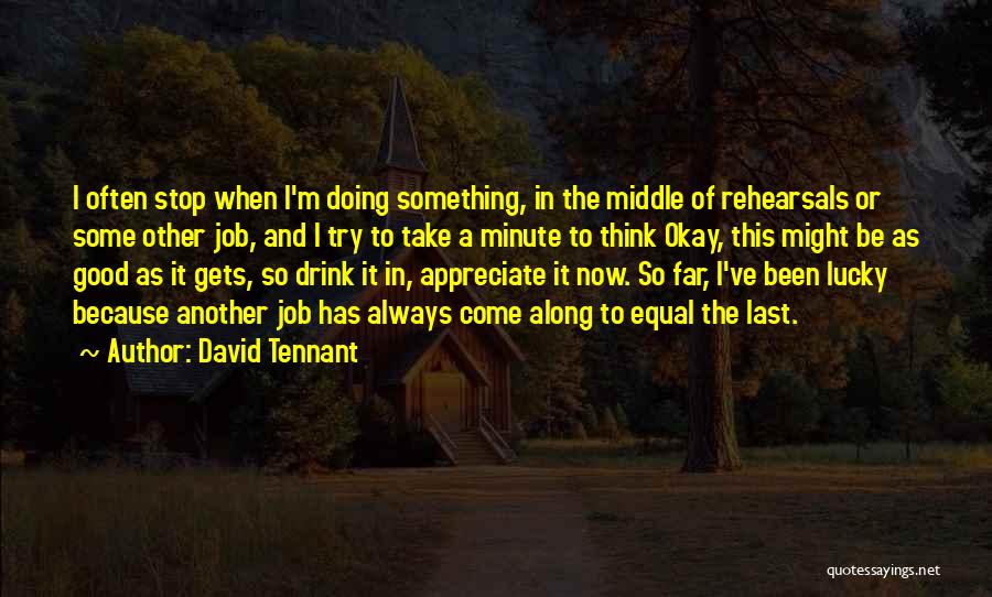 David Tennant Quotes: I Often Stop When I'm Doing Something, In The Middle Of Rehearsals Or Some Other Job, And I Try To