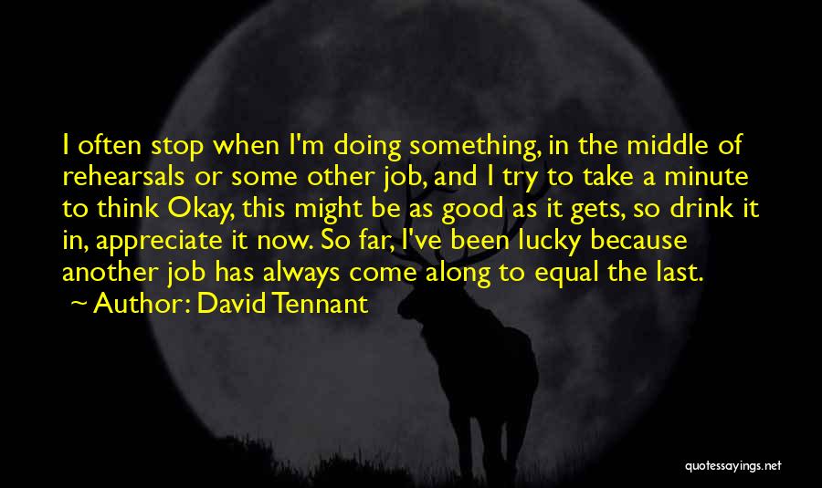 David Tennant Quotes: I Often Stop When I'm Doing Something, In The Middle Of Rehearsals Or Some Other Job, And I Try To