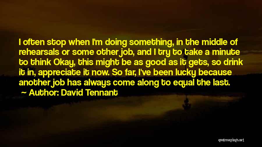 David Tennant Quotes: I Often Stop When I'm Doing Something, In The Middle Of Rehearsals Or Some Other Job, And I Try To