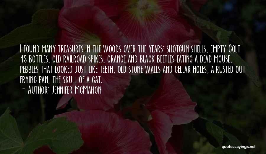 Jennifer McMahon Quotes: I Found Many Treasures In The Woods Over The Years: Shotgun Shells, Empty Colt 45 Bottles, Old Railroad Spikes, Orange