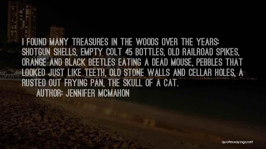 Jennifer McMahon Quotes: I Found Many Treasures In The Woods Over The Years: Shotgun Shells, Empty Colt 45 Bottles, Old Railroad Spikes, Orange