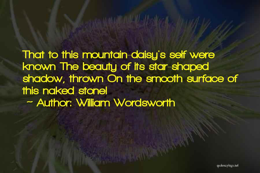 William Wordsworth Quotes: That To This Mountain-daisy's Self Were Known The Beauty Of Its Star-shaped Shadow, Thrown On The Smooth Surface Of This
