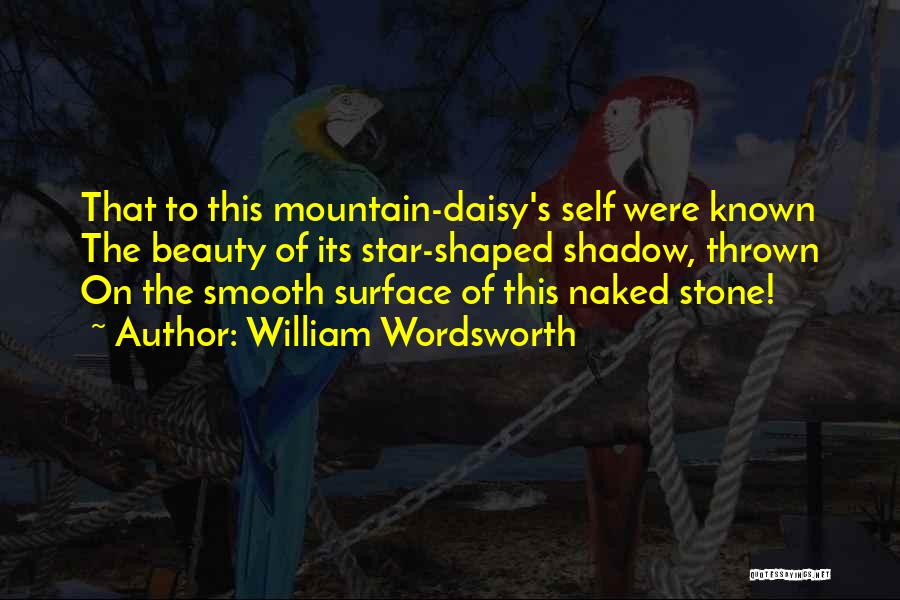 William Wordsworth Quotes: That To This Mountain-daisy's Self Were Known The Beauty Of Its Star-shaped Shadow, Thrown On The Smooth Surface Of This