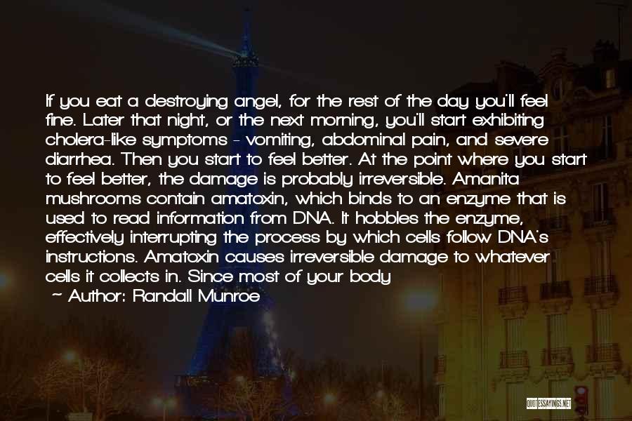 Randall Munroe Quotes: If You Eat A Destroying Angel, For The Rest Of The Day You'll Feel Fine. Later That Night, Or The