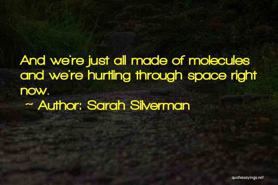 Sarah Silverman Quotes: And We're Just All Made Of Molecules And We're Hurtling Through Space Right Now.