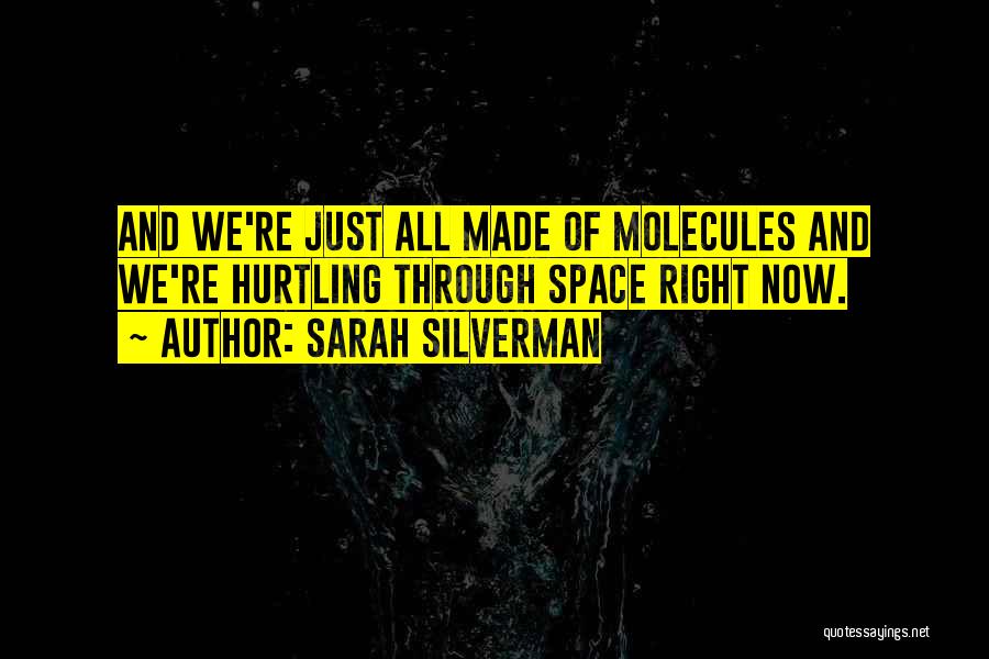 Sarah Silverman Quotes: And We're Just All Made Of Molecules And We're Hurtling Through Space Right Now.