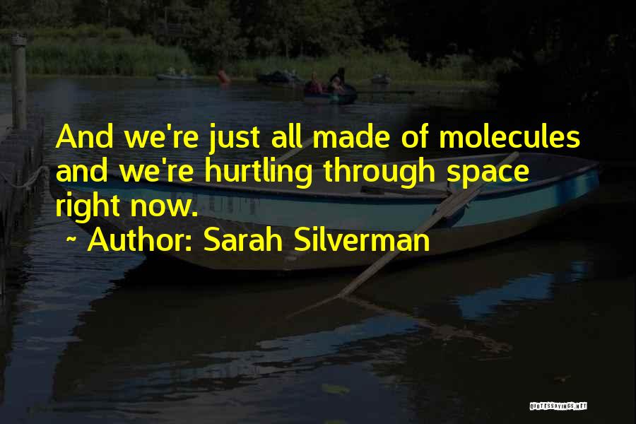 Sarah Silverman Quotes: And We're Just All Made Of Molecules And We're Hurtling Through Space Right Now.