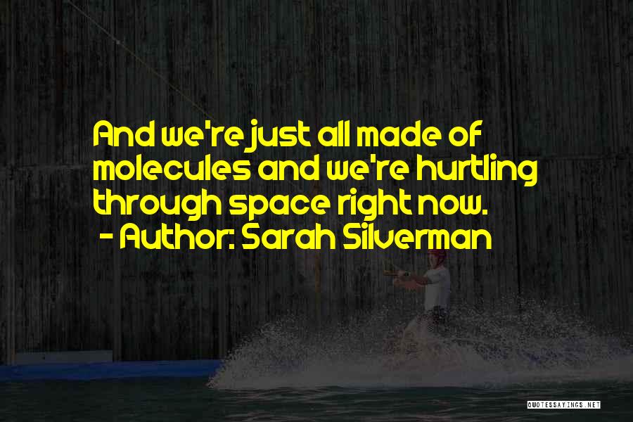 Sarah Silverman Quotes: And We're Just All Made Of Molecules And We're Hurtling Through Space Right Now.