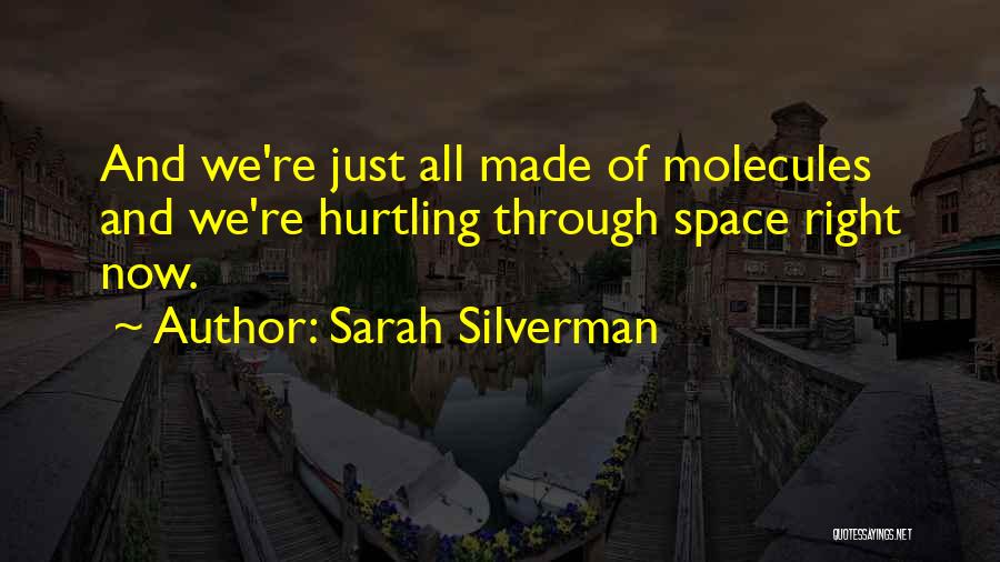 Sarah Silverman Quotes: And We're Just All Made Of Molecules And We're Hurtling Through Space Right Now.