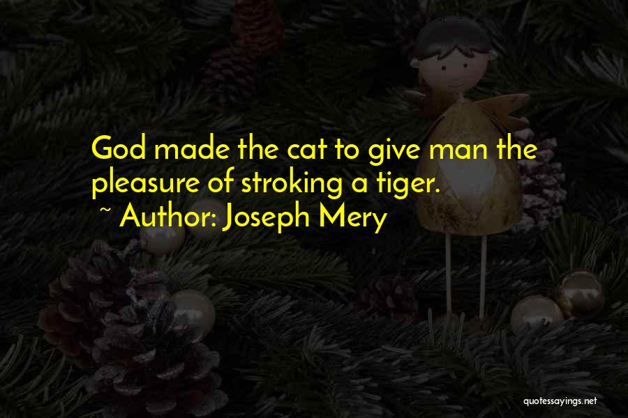 Joseph Mery Quotes: God Made The Cat To Give Man The Pleasure Of Stroking A Tiger.