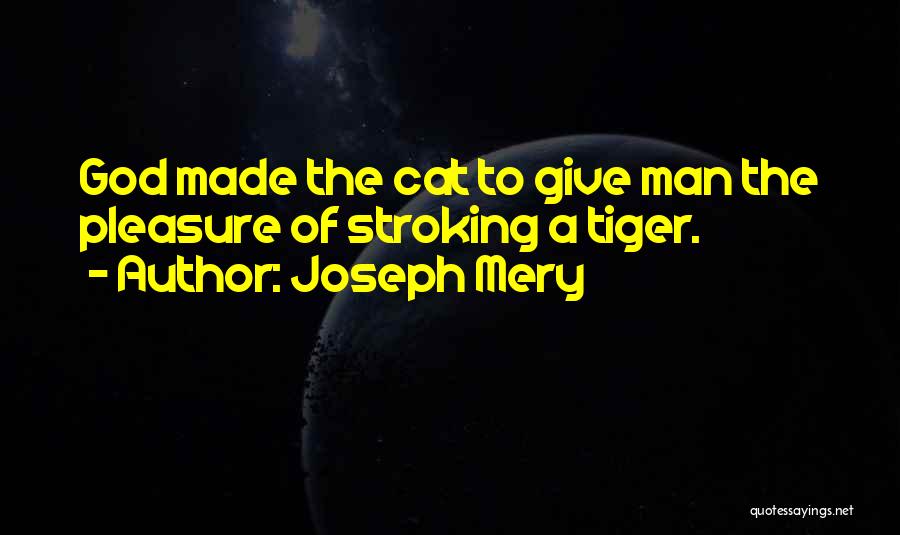 Joseph Mery Quotes: God Made The Cat To Give Man The Pleasure Of Stroking A Tiger.