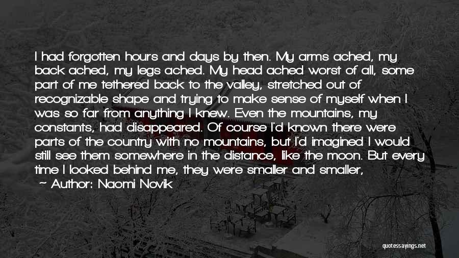 Naomi Novik Quotes: I Had Forgotten Hours And Days By Then. My Arms Ached, My Back Ached, My Legs Ached. My Head Ached