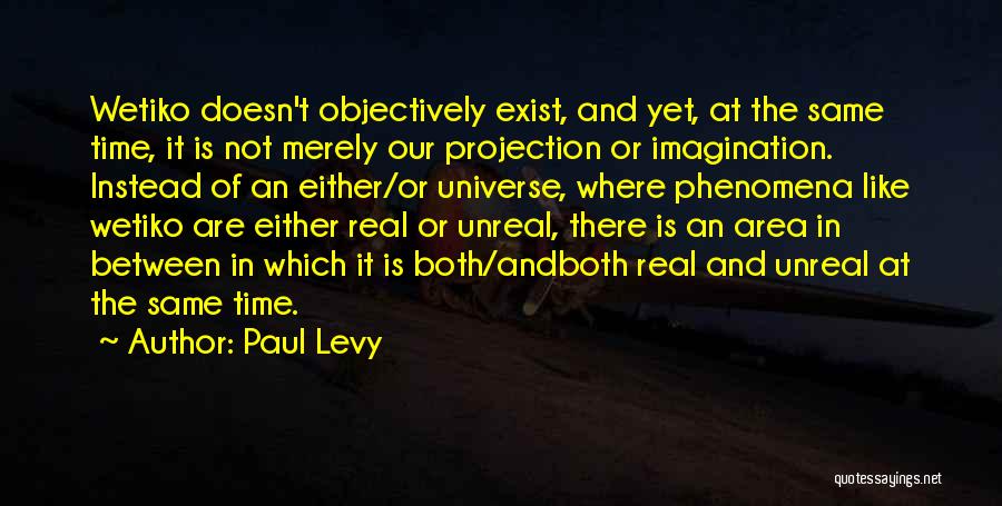 Paul Levy Quotes: Wetiko Doesn't Objectively Exist, And Yet, At The Same Time, It Is Not Merely Our Projection Or Imagination. Instead Of