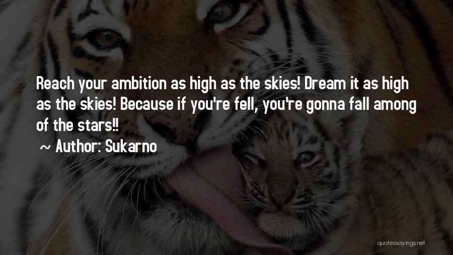 Sukarno Quotes: Reach Your Ambition As High As The Skies! Dream It As High As The Skies! Because If You're Fell, You're