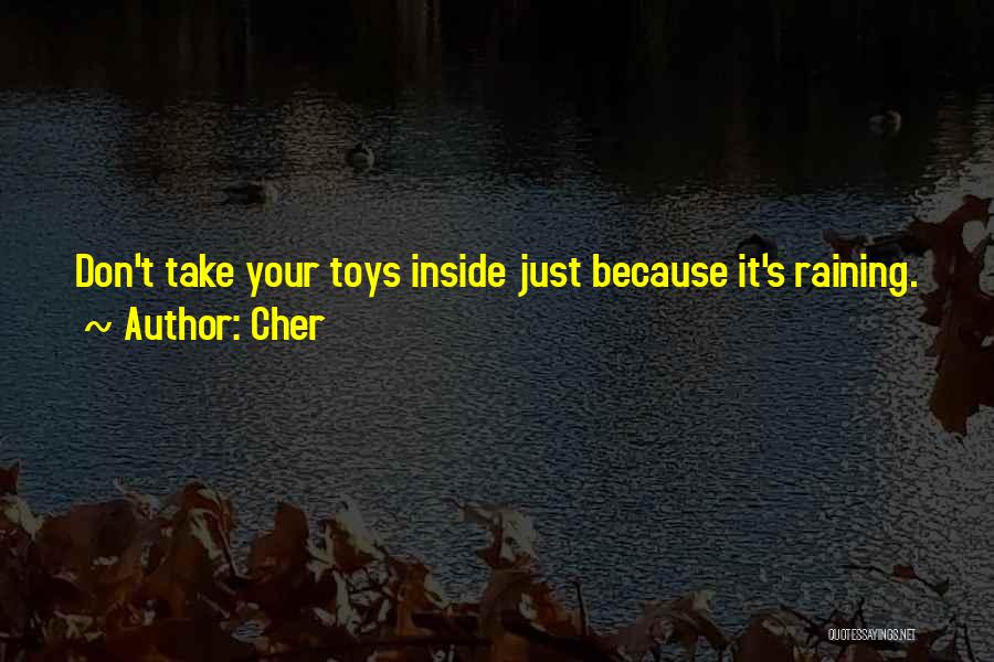 Cher Quotes: Don't Take Your Toys Inside Just Because It's Raining.