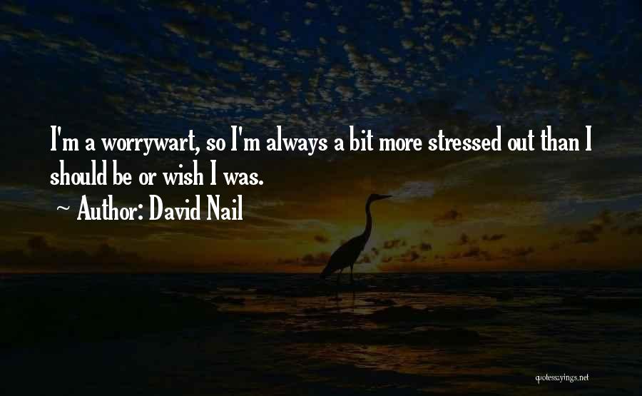 David Nail Quotes: I'm A Worrywart, So I'm Always A Bit More Stressed Out Than I Should Be Or Wish I Was.