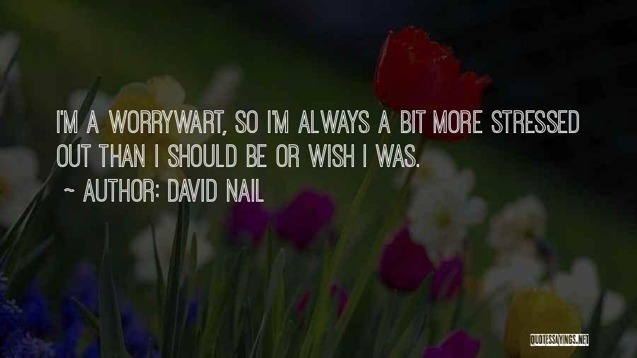 David Nail Quotes: I'm A Worrywart, So I'm Always A Bit More Stressed Out Than I Should Be Or Wish I Was.