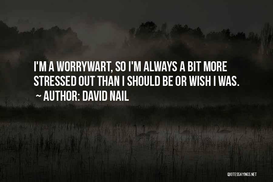 David Nail Quotes: I'm A Worrywart, So I'm Always A Bit More Stressed Out Than I Should Be Or Wish I Was.