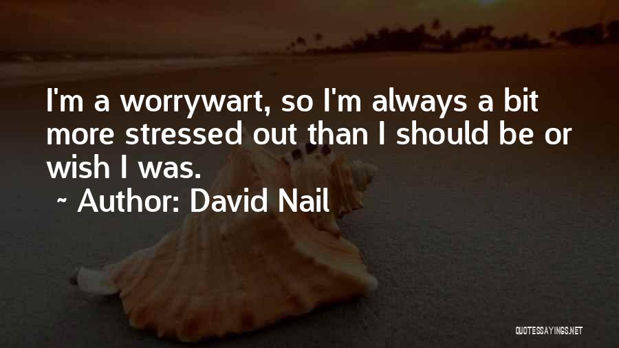 David Nail Quotes: I'm A Worrywart, So I'm Always A Bit More Stressed Out Than I Should Be Or Wish I Was.