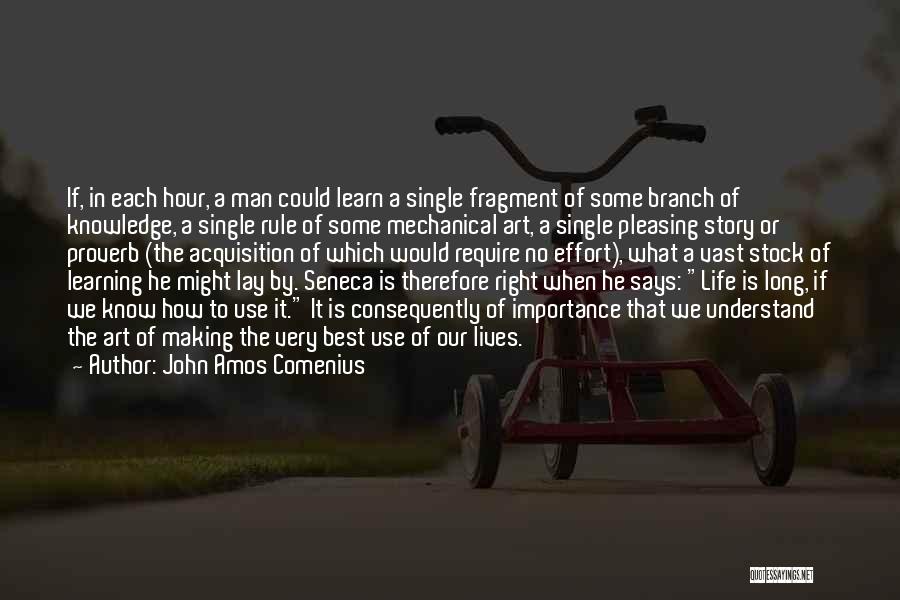 John Amos Comenius Quotes: If, In Each Hour, A Man Could Learn A Single Fragment Of Some Branch Of Knowledge, A Single Rule Of