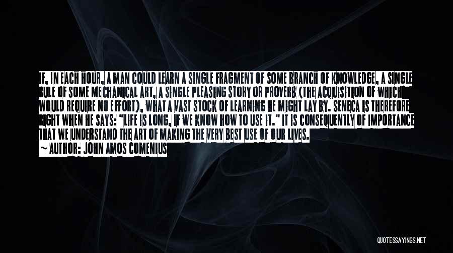 John Amos Comenius Quotes: If, In Each Hour, A Man Could Learn A Single Fragment Of Some Branch Of Knowledge, A Single Rule Of