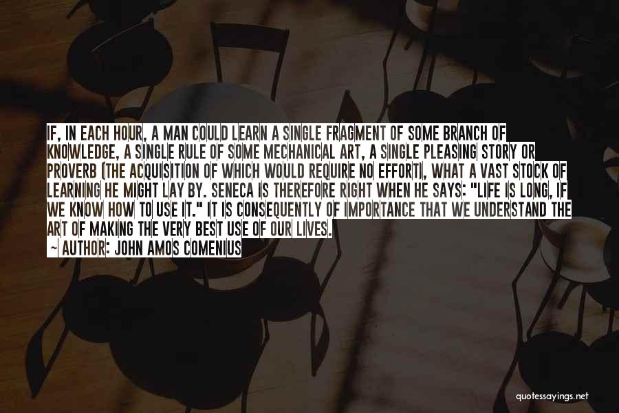 John Amos Comenius Quotes: If, In Each Hour, A Man Could Learn A Single Fragment Of Some Branch Of Knowledge, A Single Rule Of