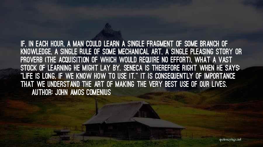 John Amos Comenius Quotes: If, In Each Hour, A Man Could Learn A Single Fragment Of Some Branch Of Knowledge, A Single Rule Of