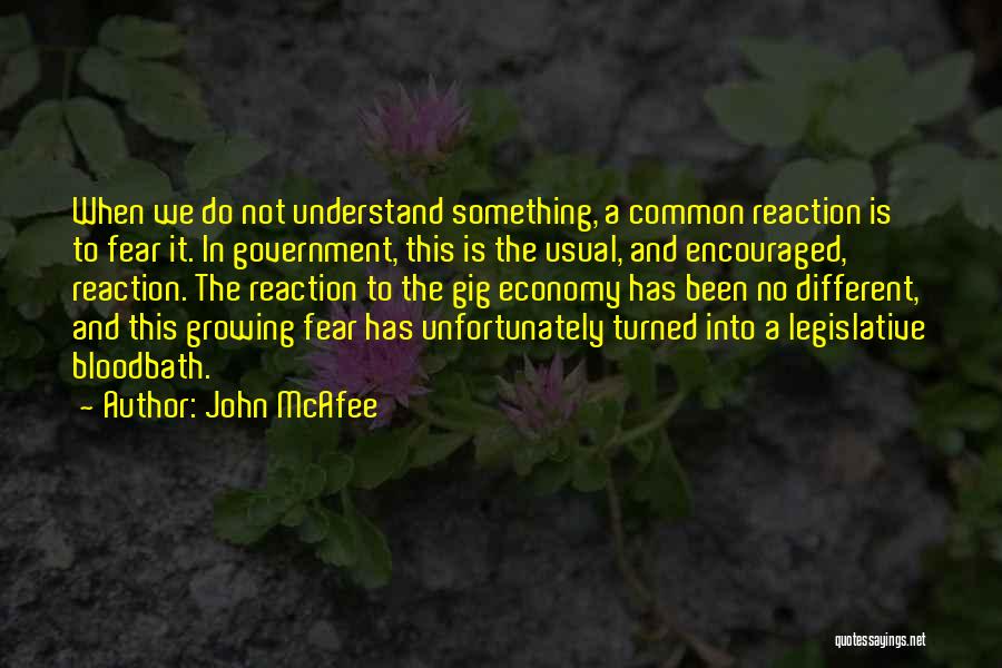 John McAfee Quotes: When We Do Not Understand Something, A Common Reaction Is To Fear It. In Government, This Is The Usual, And