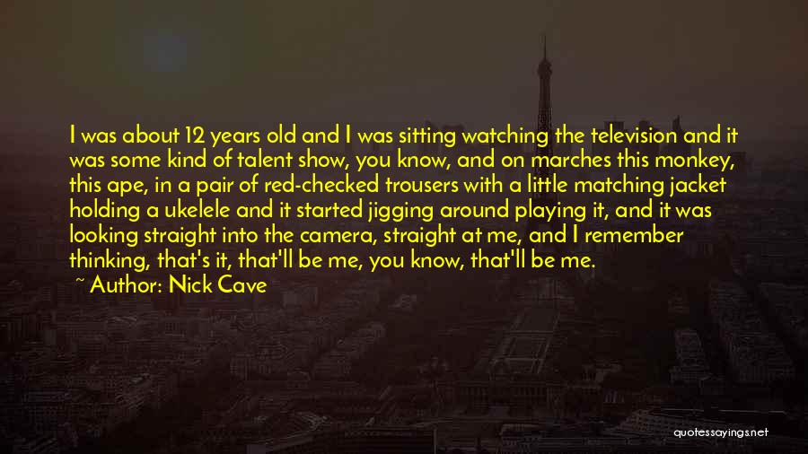 Nick Cave Quotes: I Was About 12 Years Old And I Was Sitting Watching The Television And It Was Some Kind Of Talent