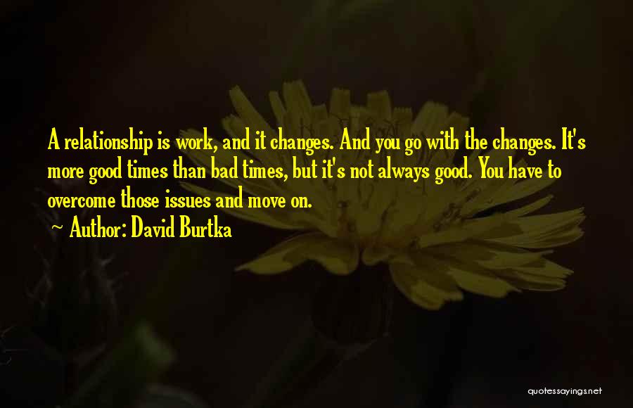 David Burtka Quotes: A Relationship Is Work, And It Changes. And You Go With The Changes. It's More Good Times Than Bad Times,