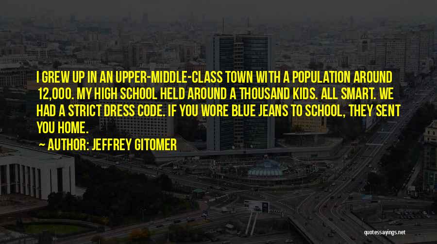 Jeffrey Gitomer Quotes: I Grew Up In An Upper-middle-class Town With A Population Around 12,000. My High School Held Around A Thousand Kids.