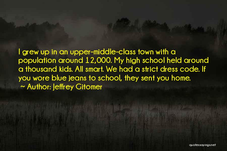 Jeffrey Gitomer Quotes: I Grew Up In An Upper-middle-class Town With A Population Around 12,000. My High School Held Around A Thousand Kids.