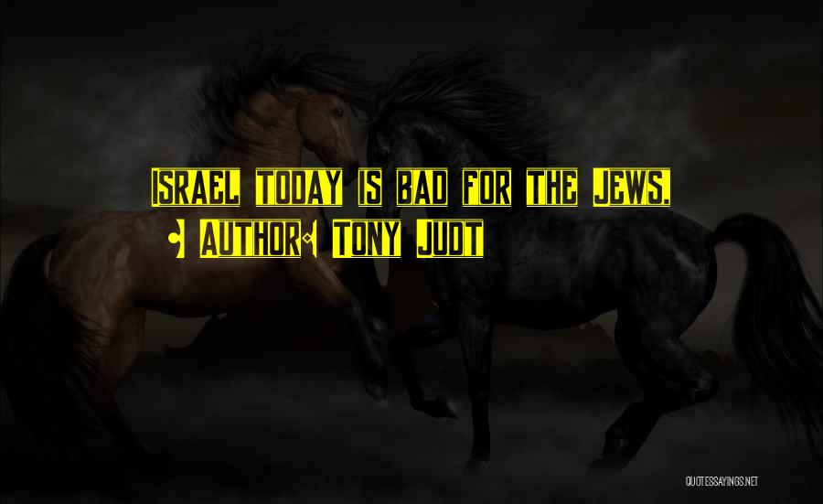 Tony Judt Quotes: Israel Today Is Bad For The Jews,
