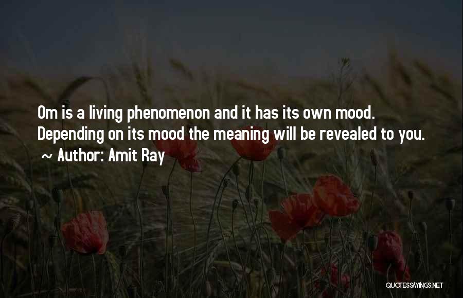 Amit Ray Quotes: Om Is A Living Phenomenon And It Has Its Own Mood. Depending On Its Mood The Meaning Will Be Revealed