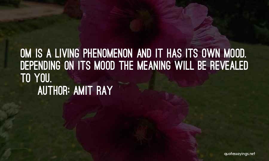 Amit Ray Quotes: Om Is A Living Phenomenon And It Has Its Own Mood. Depending On Its Mood The Meaning Will Be Revealed