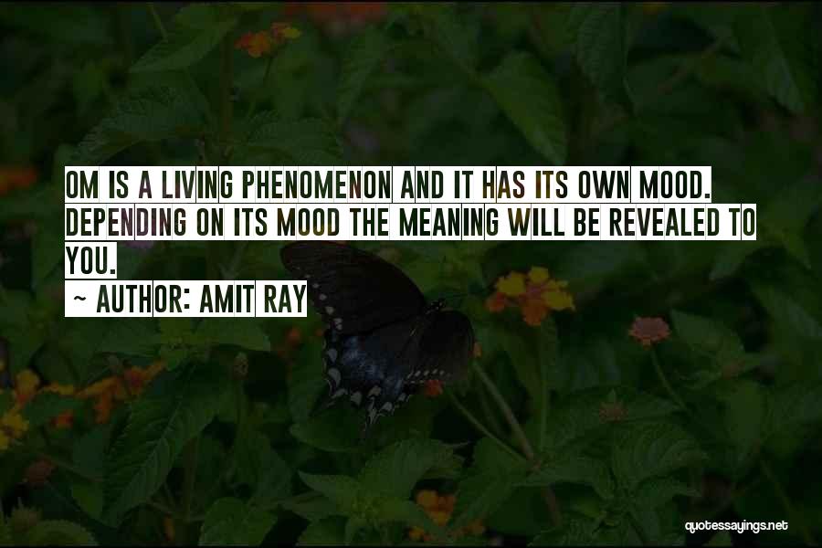 Amit Ray Quotes: Om Is A Living Phenomenon And It Has Its Own Mood. Depending On Its Mood The Meaning Will Be Revealed