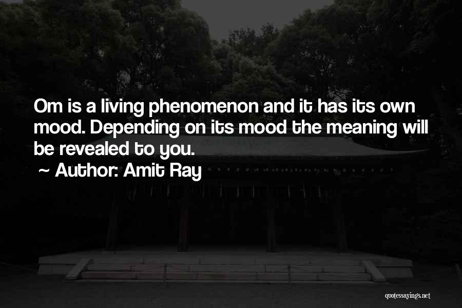 Amit Ray Quotes: Om Is A Living Phenomenon And It Has Its Own Mood. Depending On Its Mood The Meaning Will Be Revealed