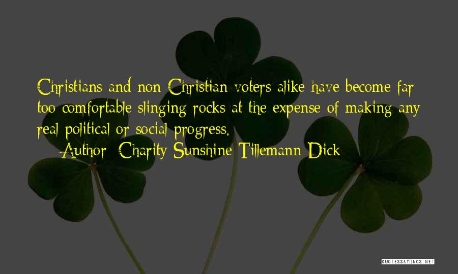 Charity Sunshine Tillemann-Dick Quotes: Christians And Non-christian Voters Alike Have Become Far Too Comfortable Slinging Rocks At The Expense Of Making Any Real Political