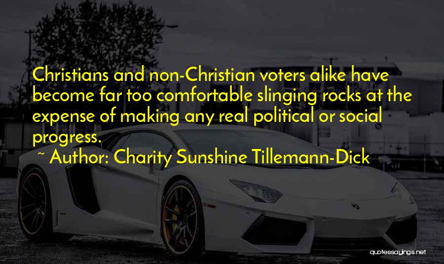 Charity Sunshine Tillemann-Dick Quotes: Christians And Non-christian Voters Alike Have Become Far Too Comfortable Slinging Rocks At The Expense Of Making Any Real Political