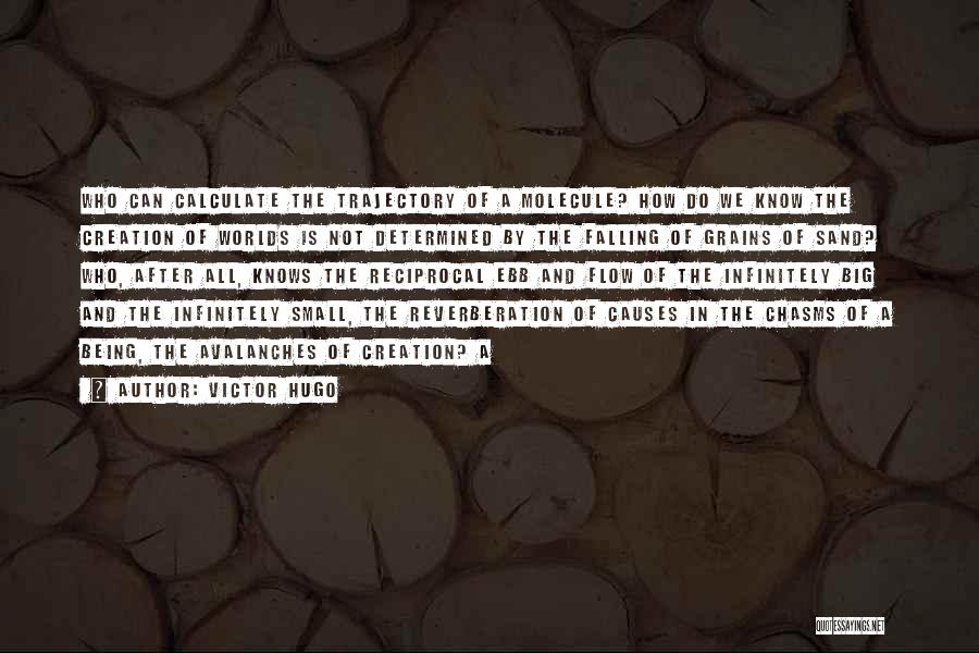 Victor Hugo Quotes: Who Can Calculate The Trajectory Of A Molecule? How Do We Know The Creation Of Worlds Is Not Determined By