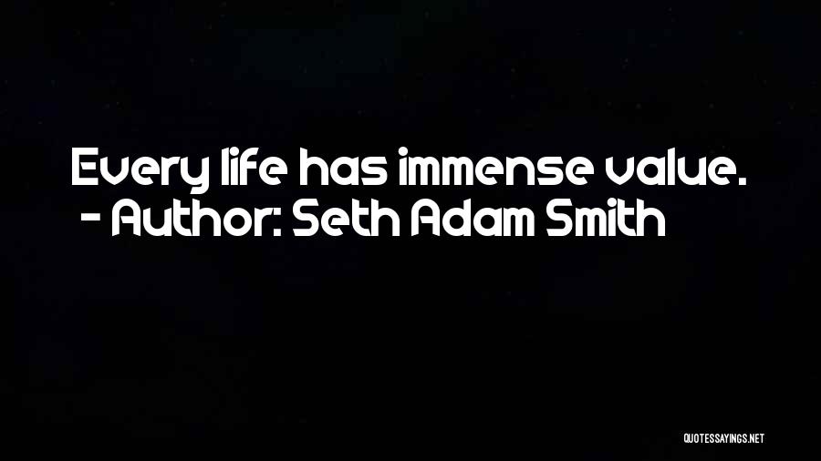 Seth Adam Smith Quotes: Every Life Has Immense Value.