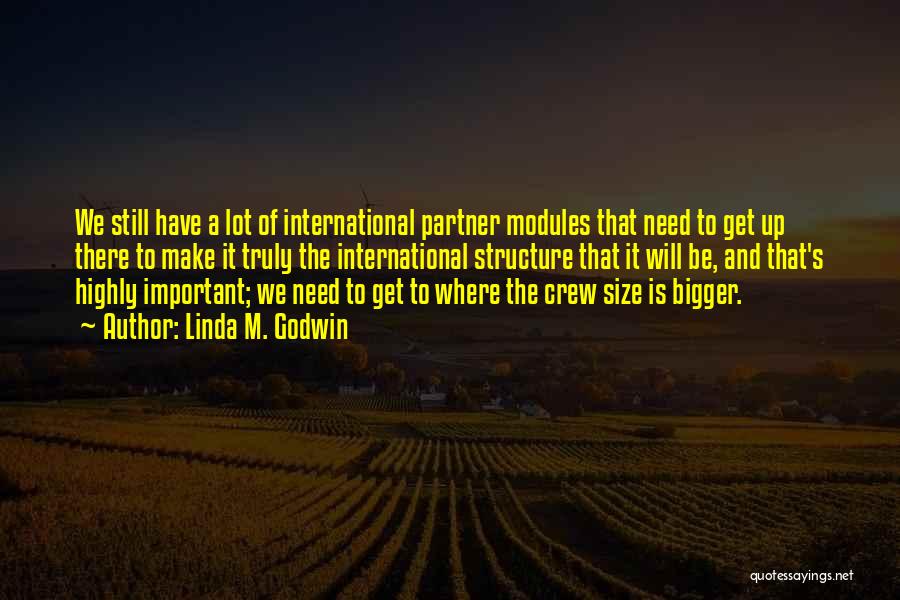 Linda M. Godwin Quotes: We Still Have A Lot Of International Partner Modules That Need To Get Up There To Make It Truly The