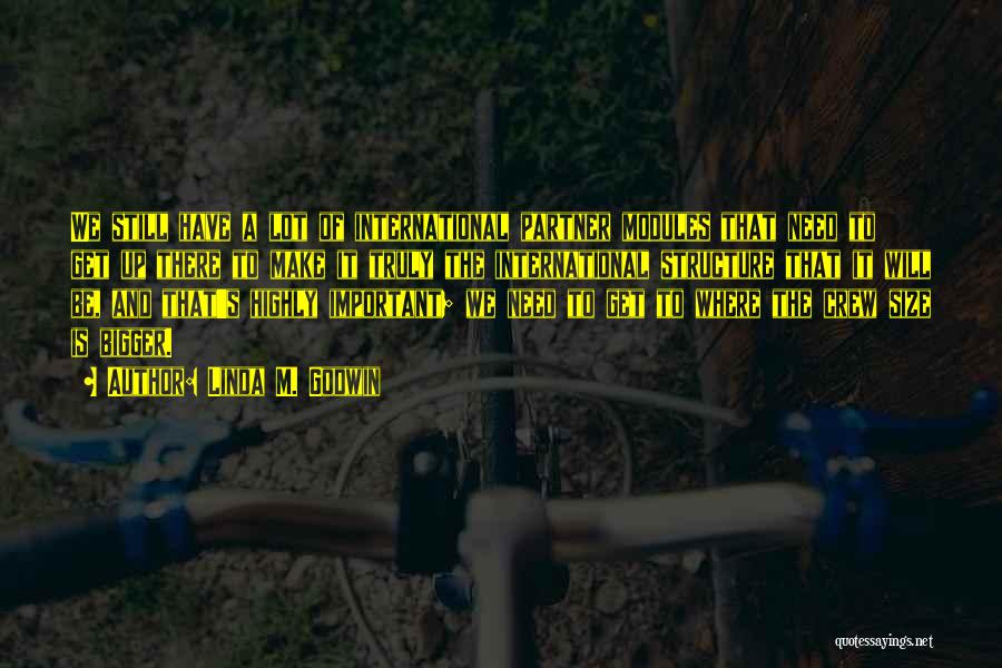 Linda M. Godwin Quotes: We Still Have A Lot Of International Partner Modules That Need To Get Up There To Make It Truly The