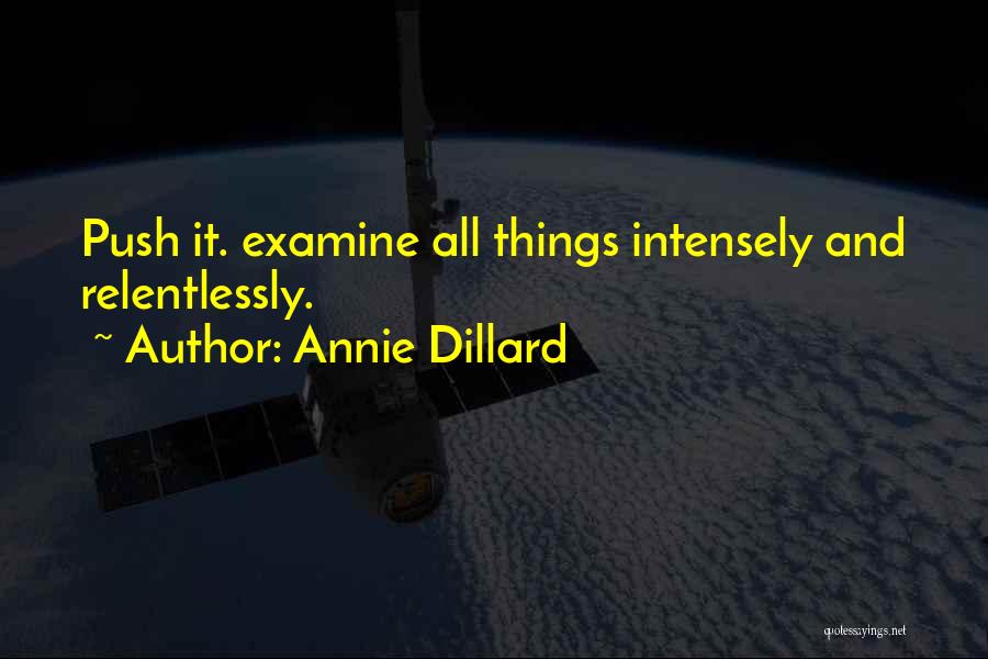 Annie Dillard Quotes: Push It. Examine All Things Intensely And Relentlessly.