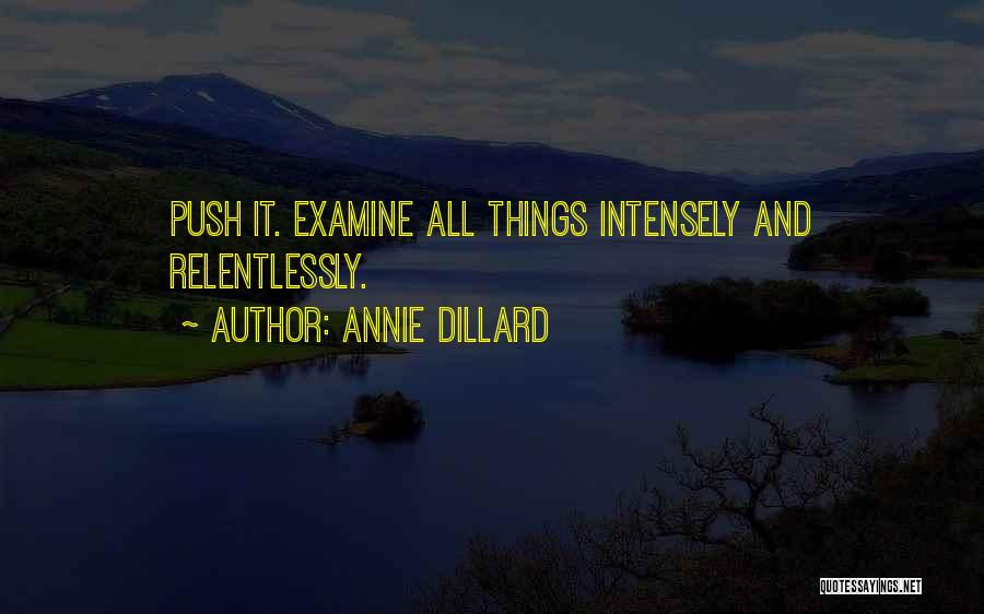 Annie Dillard Quotes: Push It. Examine All Things Intensely And Relentlessly.