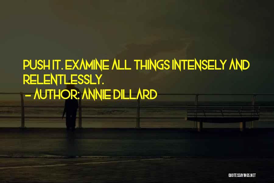 Annie Dillard Quotes: Push It. Examine All Things Intensely And Relentlessly.