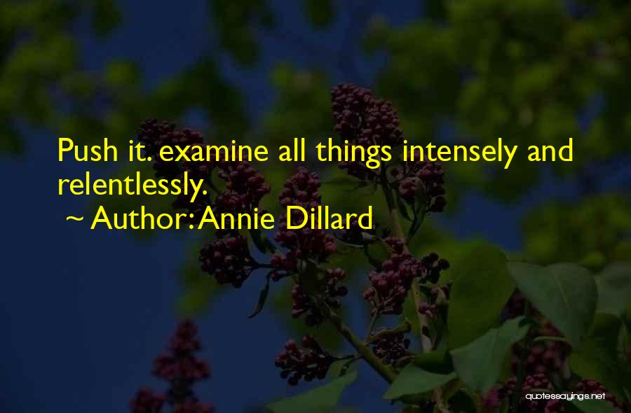 Annie Dillard Quotes: Push It. Examine All Things Intensely And Relentlessly.