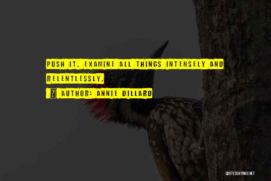 Annie Dillard Quotes: Push It. Examine All Things Intensely And Relentlessly.