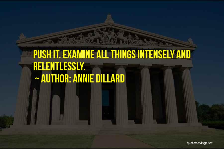 Annie Dillard Quotes: Push It. Examine All Things Intensely And Relentlessly.